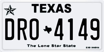 TX license plate DRO4149