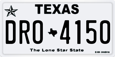 TX license plate DRO4150