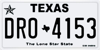 TX license plate DRO4153