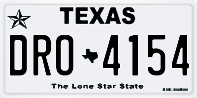 TX license plate DRO4154