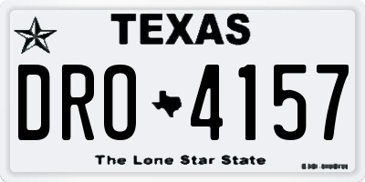 TX license plate DRO4157