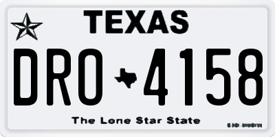 TX license plate DRO4158