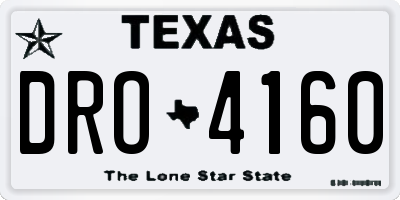 TX license plate DRO4160
