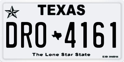 TX license plate DRO4161