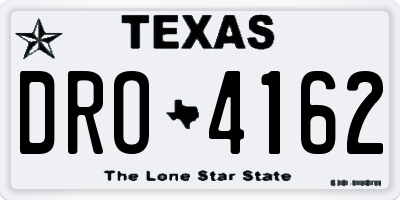 TX license plate DRO4162