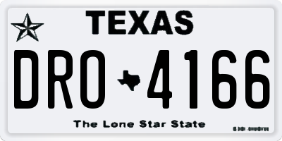 TX license plate DRO4166