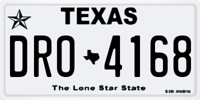 TX license plate DRO4168