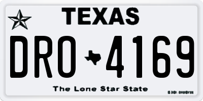 TX license plate DRO4169