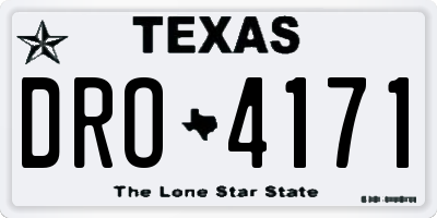 TX license plate DRO4171