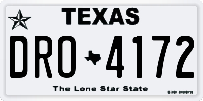 TX license plate DRO4172