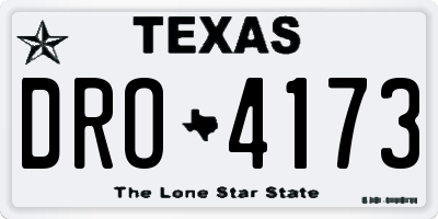 TX license plate DRO4173