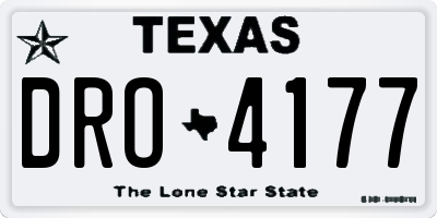 TX license plate DRO4177