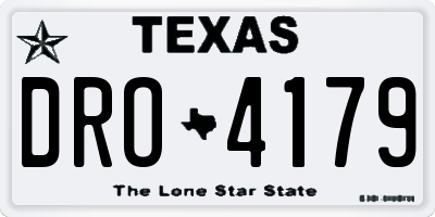 TX license plate DRO4179