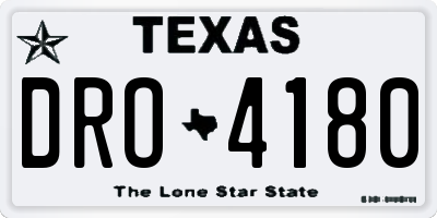 TX license plate DRO4180
