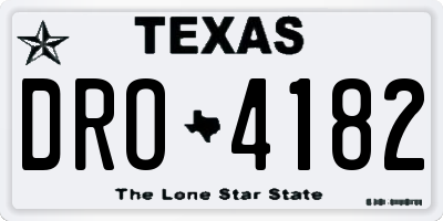 TX license plate DRO4182