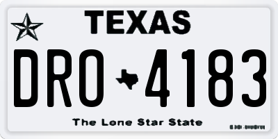 TX license plate DRO4183