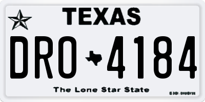TX license plate DRO4184