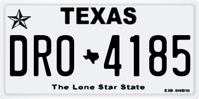 TX license plate DRO4185