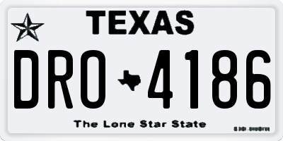 TX license plate DRO4186