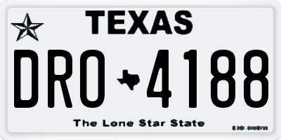 TX license plate DRO4188
