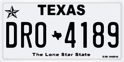 TX license plate DRO4189