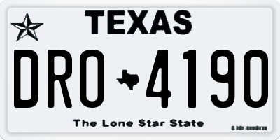 TX license plate DRO4190