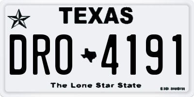 TX license plate DRO4191