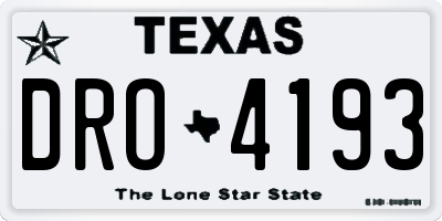 TX license plate DRO4193
