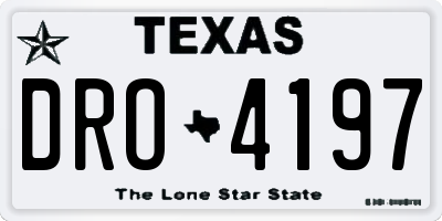 TX license plate DRO4197