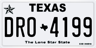 TX license plate DRO4199