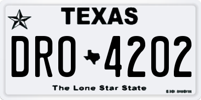 TX license plate DRO4202