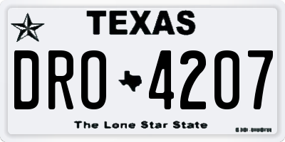 TX license plate DRO4207