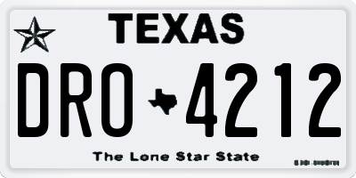 TX license plate DRO4212