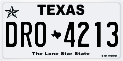 TX license plate DRO4213