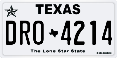 TX license plate DRO4214