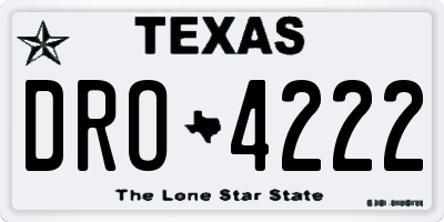 TX license plate DRO4222