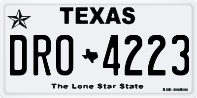 TX license plate DRO4223