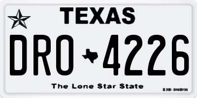 TX license plate DRO4226