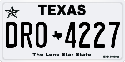 TX license plate DRO4227