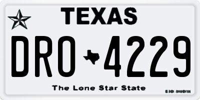 TX license plate DRO4229