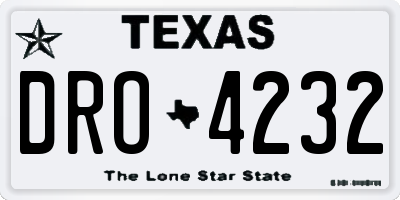 TX license plate DRO4232