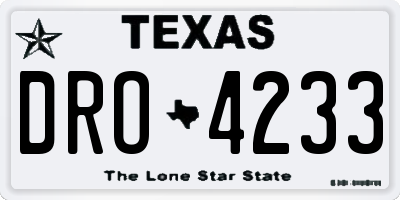 TX license plate DRO4233