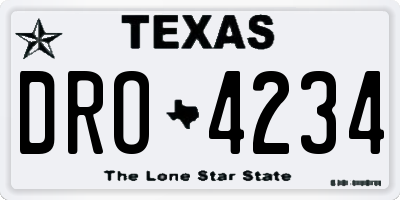 TX license plate DRO4234