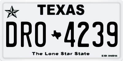 TX license plate DRO4239