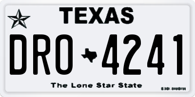 TX license plate DRO4241