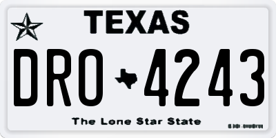 TX license plate DRO4243