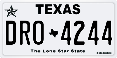 TX license plate DRO4244