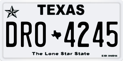 TX license plate DRO4245