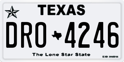 TX license plate DRO4246
