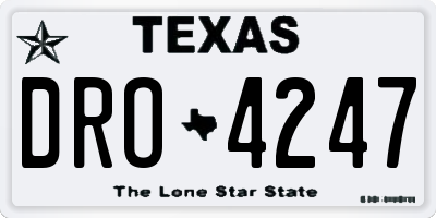 TX license plate DRO4247